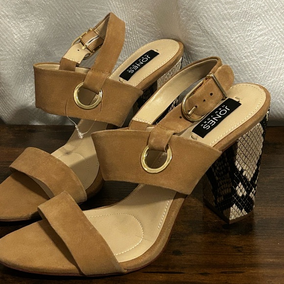 New Jones New York Suede and faux snakeskin heel dress sandal size 11 - Picture 3 of 5